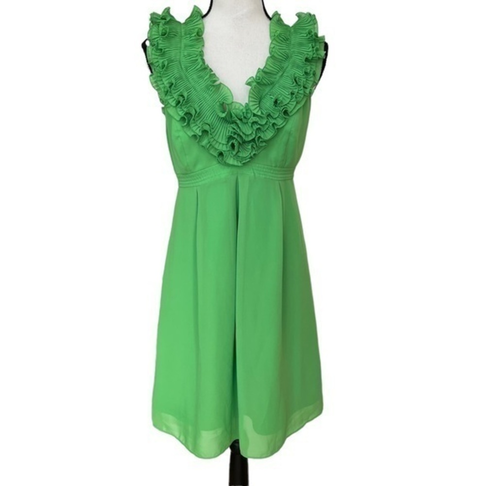 Lilly Pulitzer Green Amber Ruffle Cocktail Dress size 6.